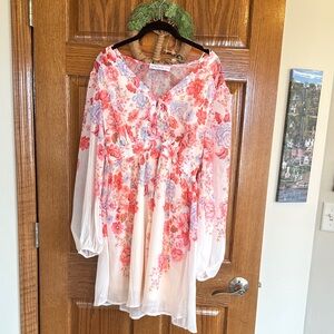 Petal & Pup Floral Midi Dress White Floral